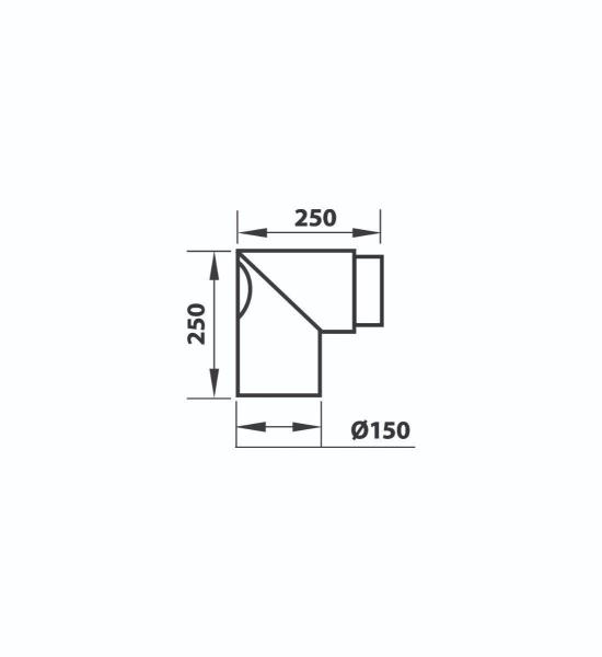Aduro Rauchrohrbogen 90° 150mm mit Reinigungsklappe